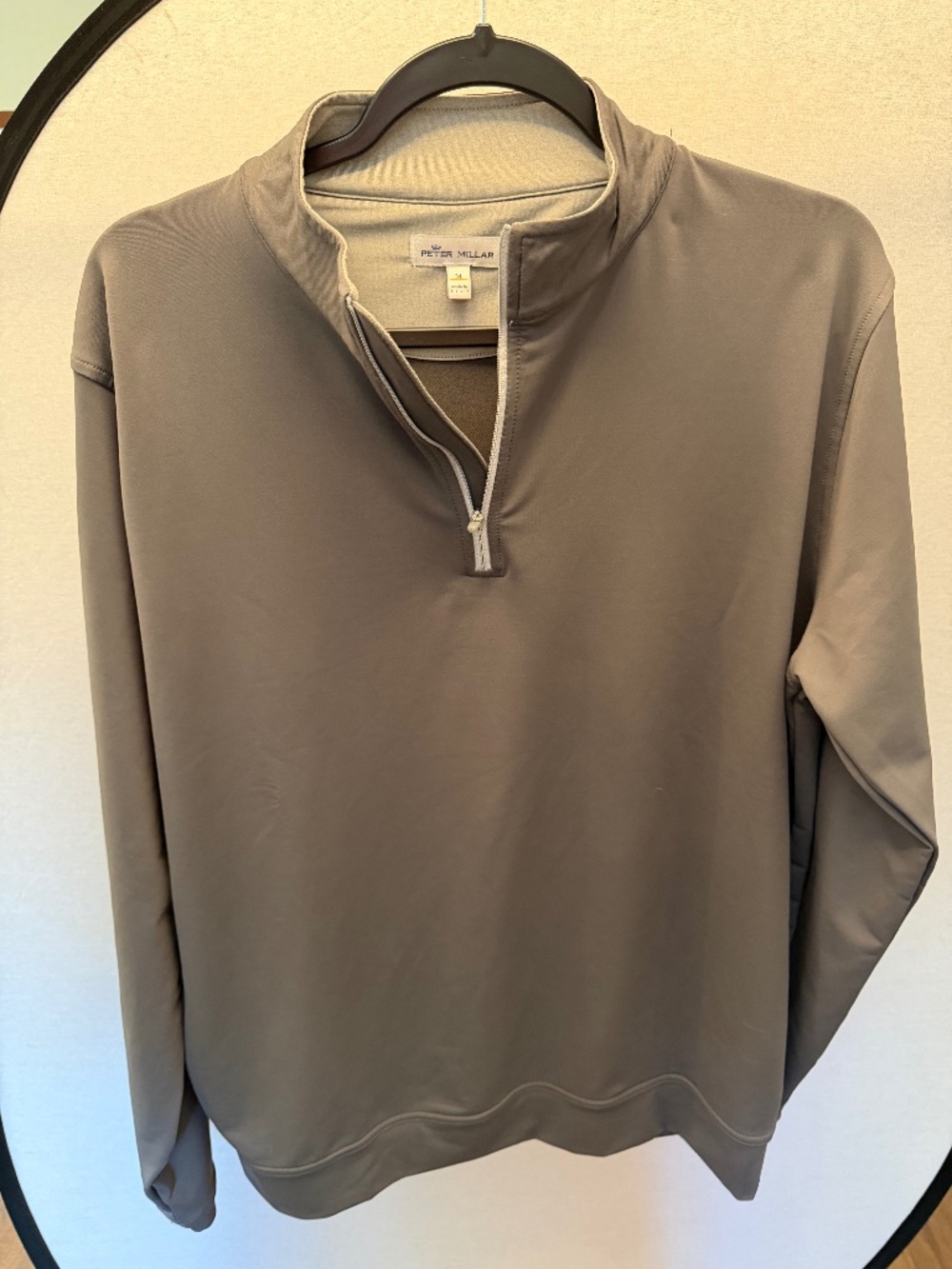 Peter Millar Men’s Medium Gray Quarter Zip Performance Pullover